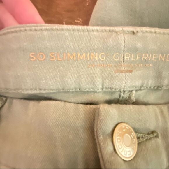 Chicos So Slimming Girlfriend Ankle Pants Sage Green Womens Size 8 Stretchy - Picture 6 of 9